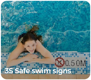 3S Safe Swim signs en Collado Villalba